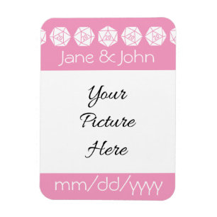 Tafelblad Chic in Bloem Roze Save-the-Date Magneet