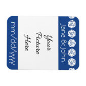Tafelblad Chic in Blue Save-the-Date Magnet Magneet (Horizontaal)