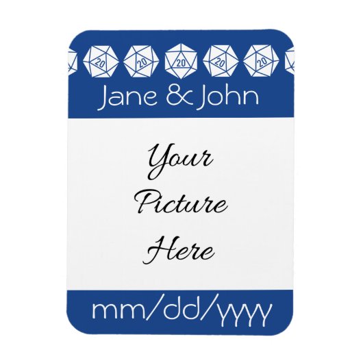 Tafelblad Chic in Blue Save-the-Date Magnet Magneet (Verticaal)