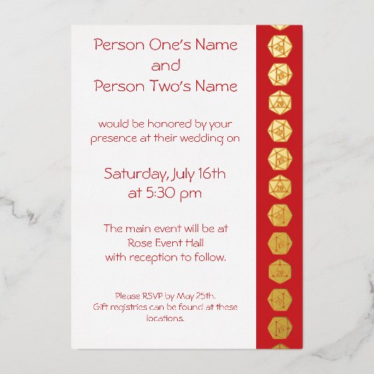 Tafelblad Chic in Cherry Folie Invitation Uitnodiging (Voorkant)
