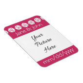 Tafelblad Chic in Framboos Save-the-Date Magneet (Rechterzijde)