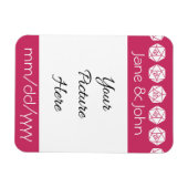 Tafelblad Chic in Framboos Save-the-Date Magneet (Horizontaal)