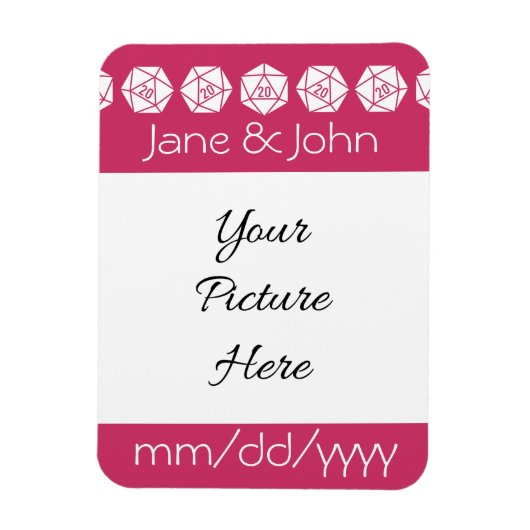 Tafelblad Chic in Framboos Save-the-Date Magneet (Verticaal)