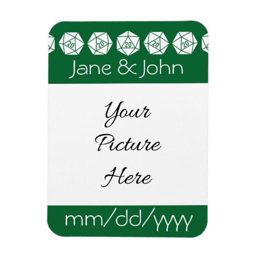 Tafelblad Chic in Groen Save-the-Date Magneet (Verticaal)