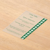 Tafelblad Chic in groene acryl bruiloft Uitnodigingen (Laagn)