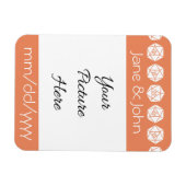 Tafelblad Chic in Koraal Save-the-Date Magneet (Horizontaal)