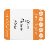 Tafelblad Chic in Oranje Save-the-Date Magneet (Horizontaal)