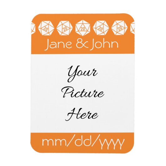 Tafelblad Chic in Oranje Save-the-Date Magneet (Verticaal)