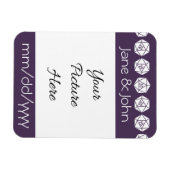 Tafelblad Chic in Paars Save-the-Date Magneet (Horizontaal)