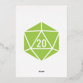 Tafelblad Chic in Peridot Folie Uitnodiging (Achterkant)