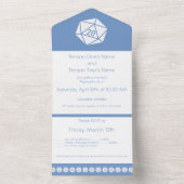 Tafelblad Chic in Periwinkle All In One Uitnodiging (Binnen)