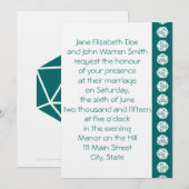 Tafelblad Chic in Teal Bruiloft Uitnodiging (Voorkant / Achterkant)