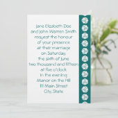 Tafelblad Chic in Teal Bruiloft Uitnodiging (Staand voorkant)