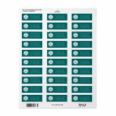 Tafelblad Chic in Teal Retouradreslabel Etiket (Full Sheet)