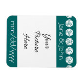 Tafelblad Chic in Teal Save-the-Date Magneet (Horizontaal)
