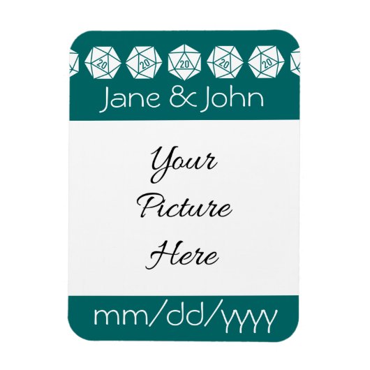 Tafelblad Chic in Teal Save-the-Date Magneet (Verticaal)