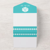 Tafelblad Chic in Turquoise All In One Uitnodiging (Buitenkant)