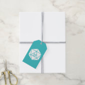 Tafelblad Chic in Turquoise Cadeaubijslage Cadeaulabel (Met Touw)