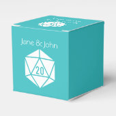 Tafelblad Chic in Turquoise Favor Doos Bedankdoosjes (Voorkant Zijde)