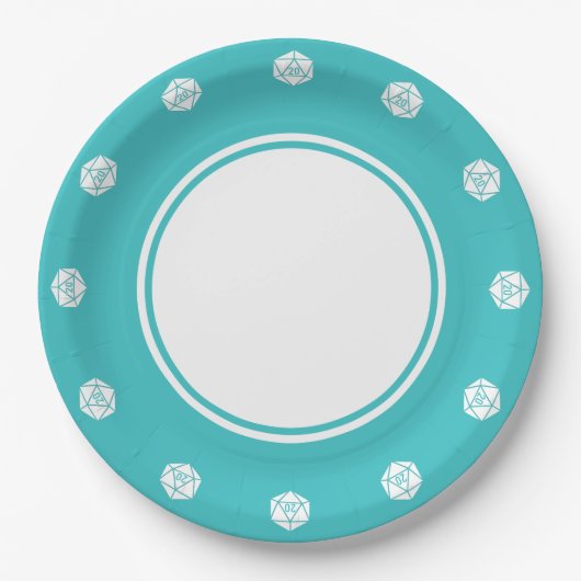 Tafelblad Chic in Turquoise Papieren Bord (Voorkant)