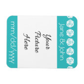 Tafelblad Chic in Turquoise Save-the-Date Magnet Magneet (Horizontaal)