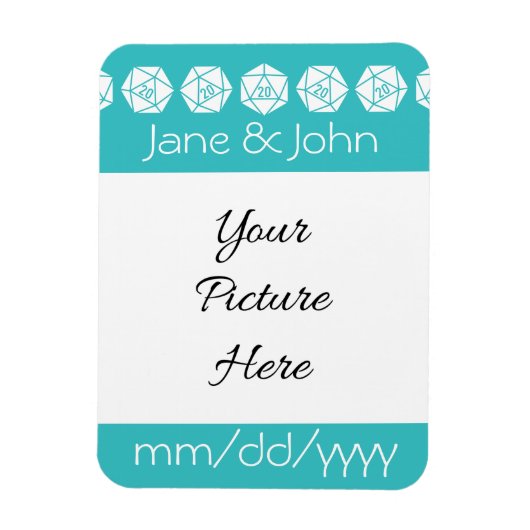 Tafelblad Chic in Turquoise Save-the-Date Magnet Magneet (Verticaal)