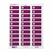 Tafelblad Chic in Wijn Retouradreslabel Etiket (Full Sheet)
