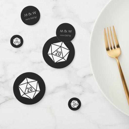 Tafelblad Chic in Zwarte Tafel Confetti (Groep)