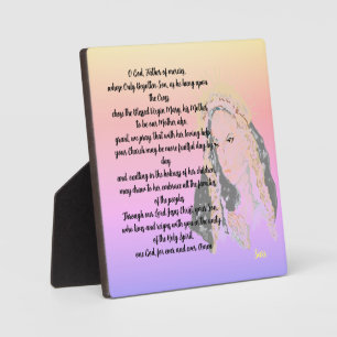 Tafelblad Ezel Met Canvas; Gebed Maagd Maria Fotoplaat