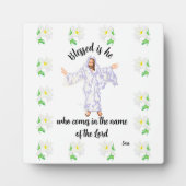 Tafelblad Ezel met Canvas: Gezegend is hij. Fotoplaat (Voorkant)