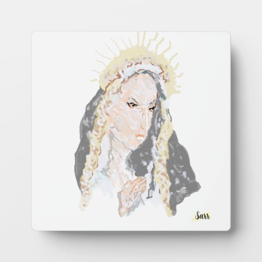 Tafelblad Ezel Met Canvas : Maagd Maria Fotoplaat (Voorkant)