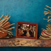 Tafelblad Fotoplaquette met Ezel Fotoplaat (Zijkant)