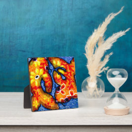 Tafelblad Plaque Koi Vis Abstract Art Print Fotoplaat