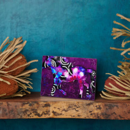 Tafelblad Plaque Whimsical Abstract Paard Art Blau Fotoplaat