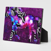 Tafelblad Plaque Whimsical Abstract Paard Art Blau Fotoplaat (Zijkant)