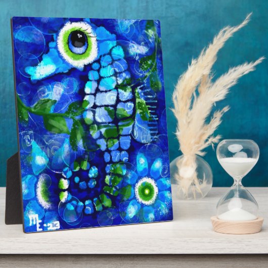 Tafelblad Plaque Whimsical Abstract Seahorse Fotoplaat (Zijkant)