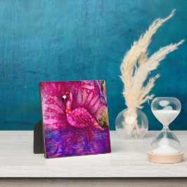 Tafelblad Plaque Whimsical Flamingo Art Print Fotoplaat