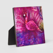 Tafelblad Plaque Whimsical Flamingo Art Print Fotoplaat (Voorkant)