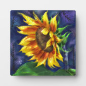 Tafelblad Plaque Zonnebloem bij Night Art Print Fotoplaat (Voorkant)