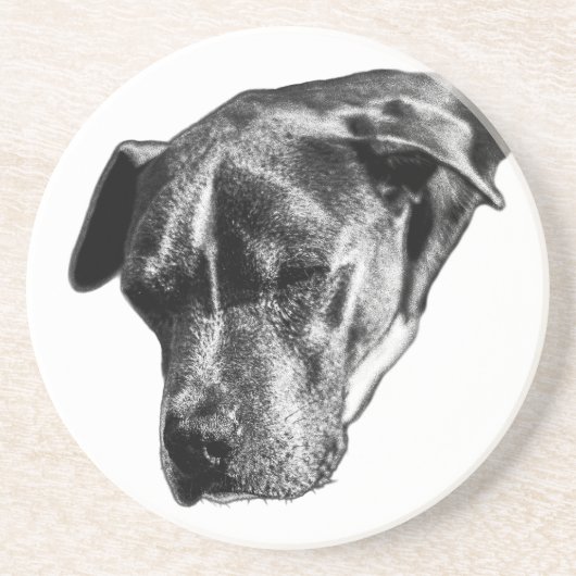 Tafelblad Tranquil—Pitbull Mix Mini Zandsteen Onderzetter (Voorkant)