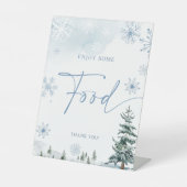 Tafelbord, baby shower winterbord reclamebord met voetstuk (Voorkant)