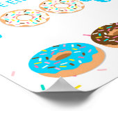 Tafelbord Blauw Donut Sprinkle Showbord Poster (Hoek)