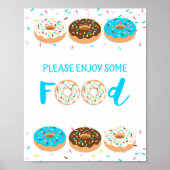 Tafelbord Blauw Donut Sprinkle Showbord Poster (Voorkant)