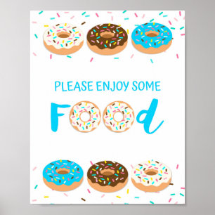 Tafelbord Blauw Donut Sprinkle Showbord Poster