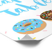 Tafelbord Blauw Donut Sprinkle Showbord Poster (Hoek)