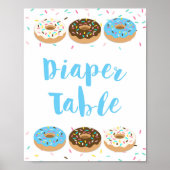 Tafelbord Blauw Donut Sprinkle Showbord Poster (Voorkant)
