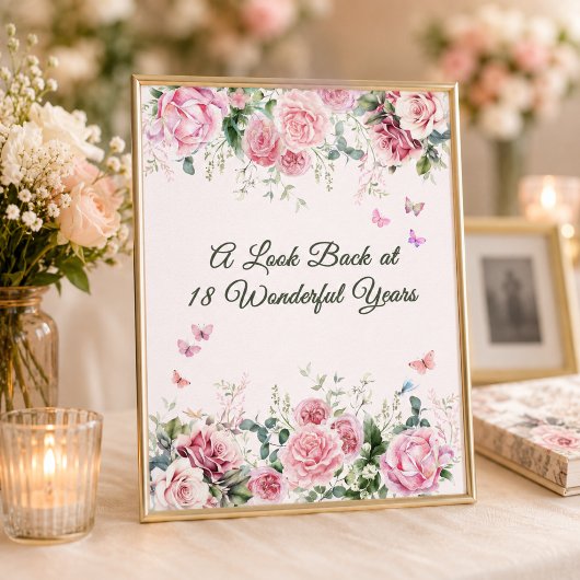 Tafelbord 'Blush Butterfly Memory' Poster