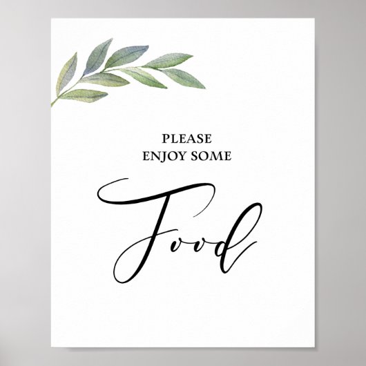 Tafelbord Olive Leaf Greenery Wedding Poster (Voorkant)