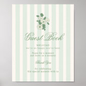 Tafelbord Sage Green Gastboek Poster (Voorkant)