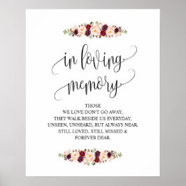 Tafelbord 'Ter nagedachtenis' bruiloft v13 Poster